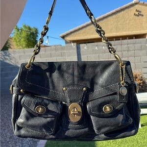 SOLD Coach Black Leather Leigh 65th Anniversary